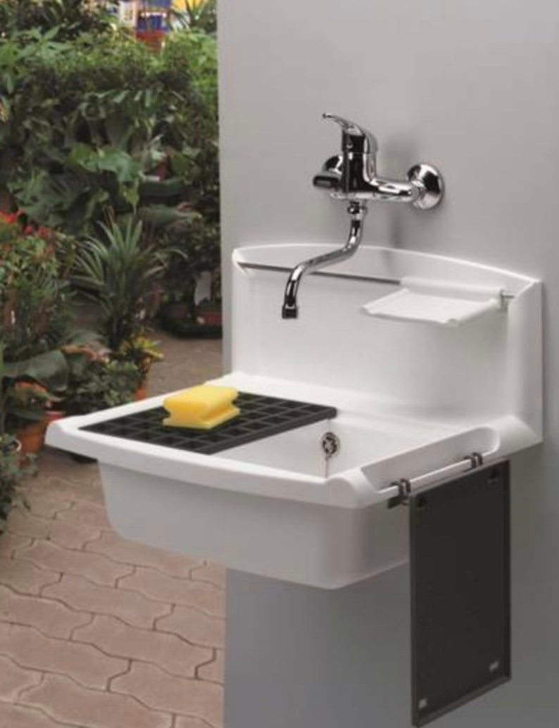 German Vintage Sink Farmhouse Sink Wallmounted Sink White Etsy