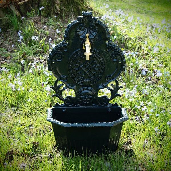 Timeless Beauty: Cast Aluminum Sink with Brass Water Tap in Antique Style