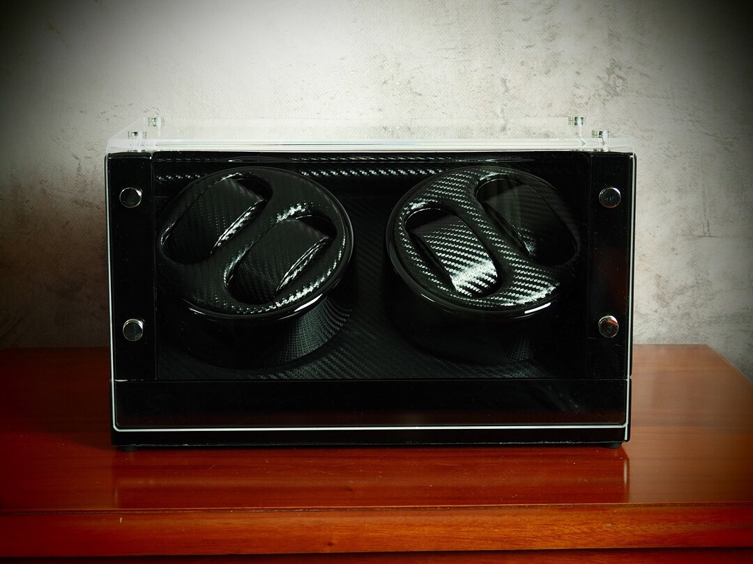 Exquisite Quadruple Carbon Watch Winder With Piano Lacquer Finish