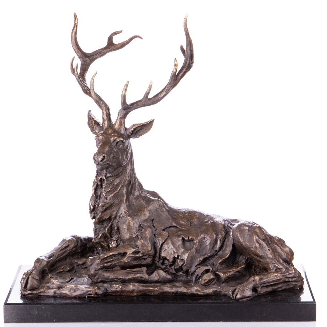 Elegant Bronze Deer Figurine Etsy