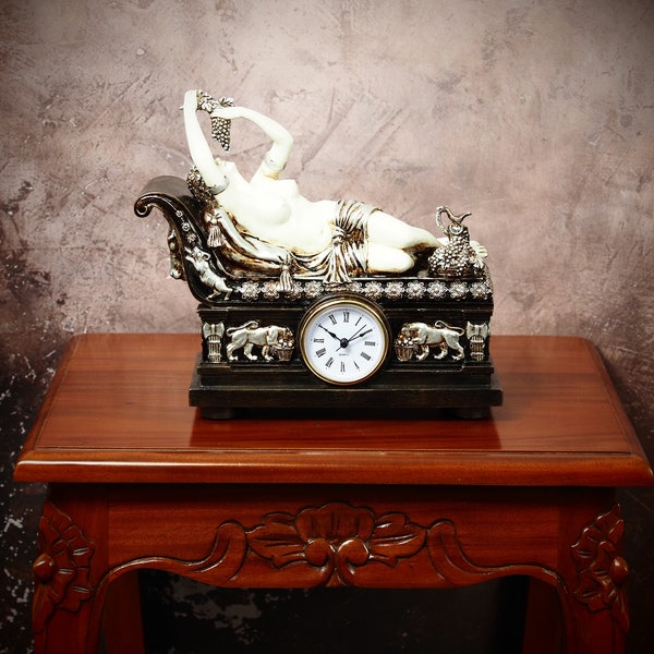 Antique Still Decorative mantel clock in the romantic Art Nouveau style.