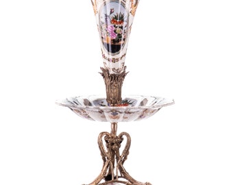 Elegant Porcelain And Bronze Centerpiece: A Masterpiece Of Decorative Art