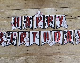 101 Dalmatian Birthday Banner/Dog banner