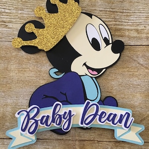 Prince Mickey Cake Topper: Baby Shower Decoration