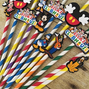 Mickey Mouse clubhouse paper straws-12pcs
