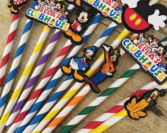Mickey Mouse clubhouse paper straws-12pcs