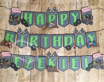 Monster Truck Birthday Banner