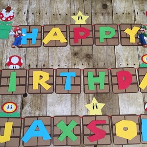 Mario Bros Banner/Marios bros birthday/mario bros theme/mario bros decorations/birthday banner/video game banner/super mario bros birthday zdjęcie 8