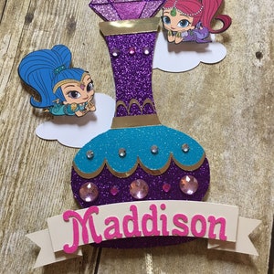 Shimmer and Shine inspired cake topper/Shimmer and Shine cake topper/Shimmer and Shine theme/cake topper/genie party/genie theme