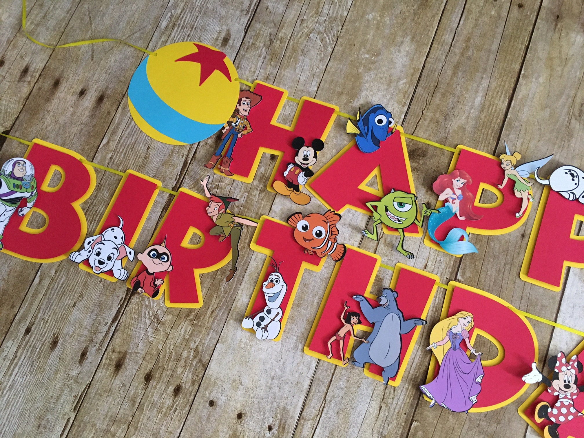 Pixar Banner/ Disney Banner /pixar Disney Birthday Banner Etsy