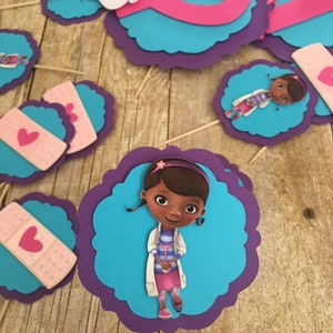 Doc Mcstuffins inspired Cupcake Toppers (set of 12)/Doc McStuffins theme/Doc McStuffins party/Doc McStuffins decorations/Doc birthday
