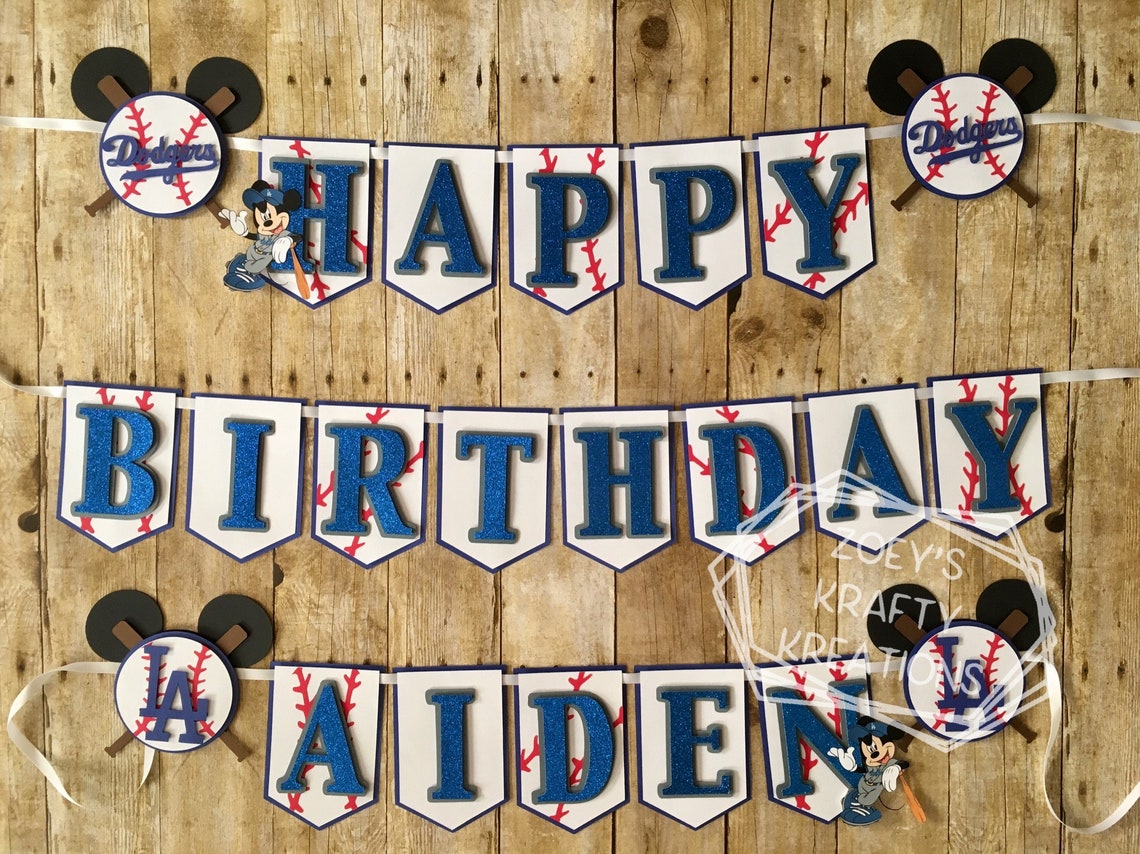 dodgers-mickey-inspired-banner-birthday-banner-dodgers-etsy