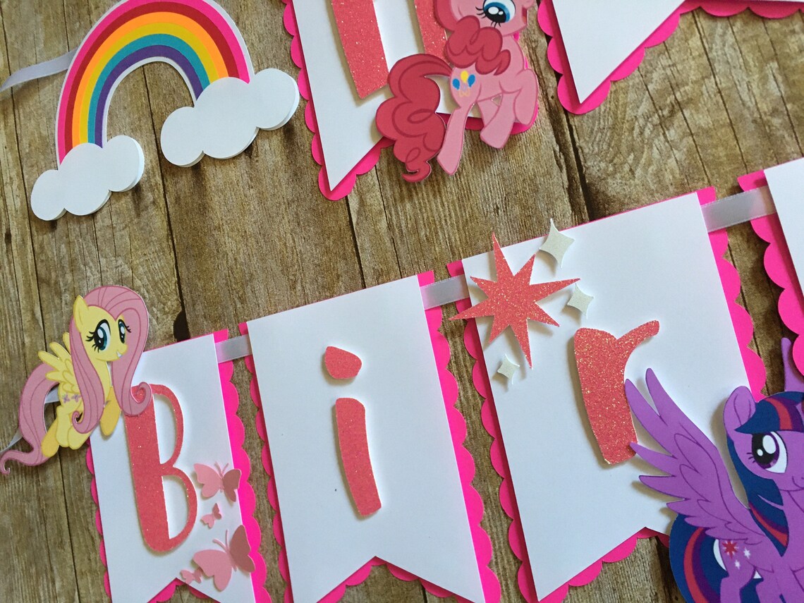 My Little Pony Birthday Banner/mlp/my Little Pony/birthday - Etsy
