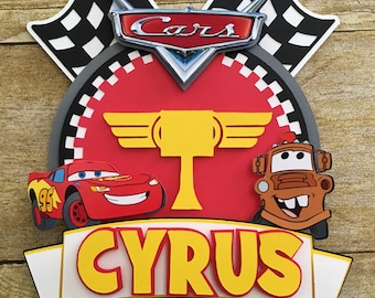 Cars Cake topper/Lightning McQueen cake topper/Cars theme topper