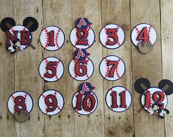 Atlanta Braves Mickey inspired milestone banner/milestone banner/Braves party/Mickey banner/Mickey Braves/Atlanta Braves Party