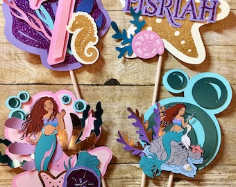The little Mermaid Live action Centerpieces set of 4