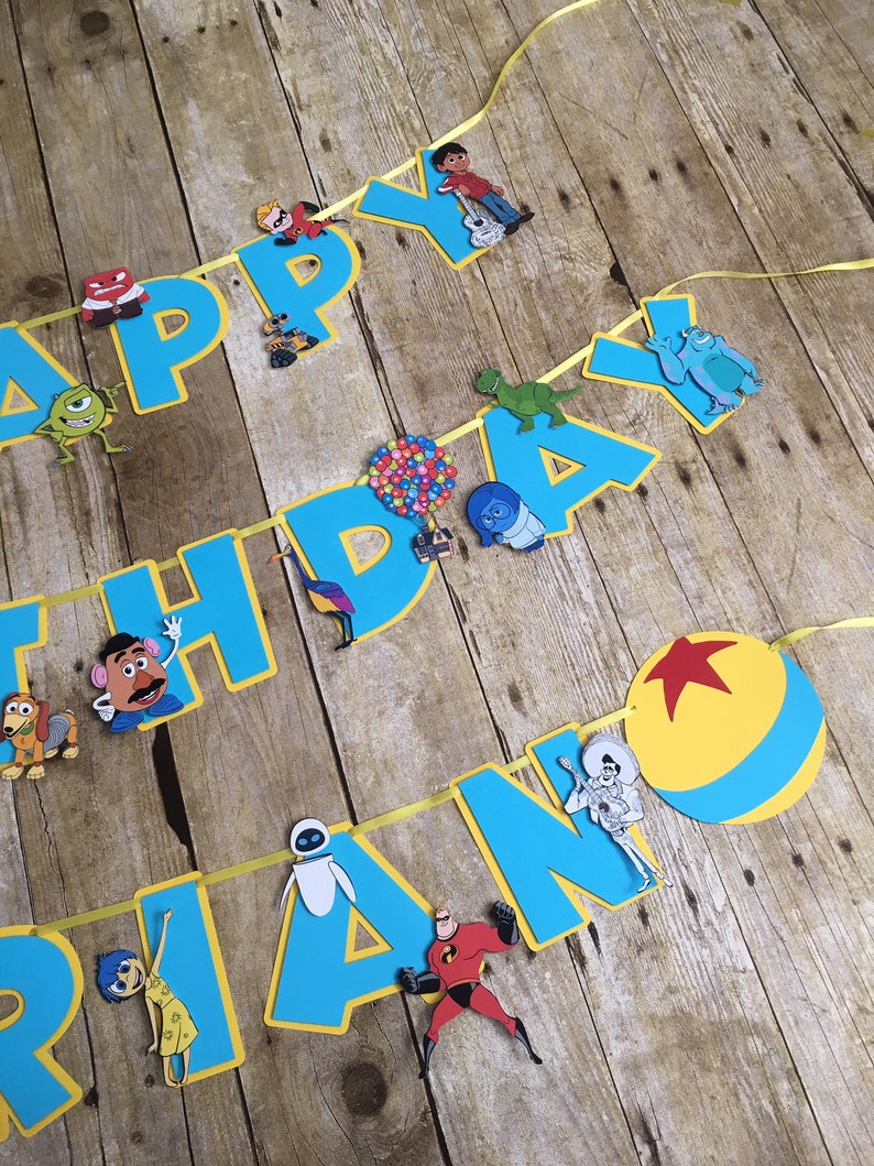 Pixar Birthday Banner/pixar Party/pixar Theme/pixar | Etsy