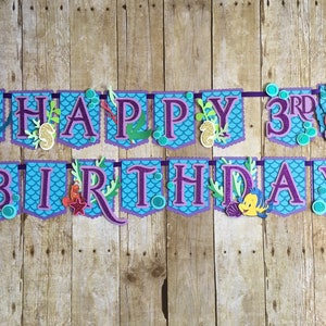 The Little Mermaid Birthday Banner/ Ariel Banner