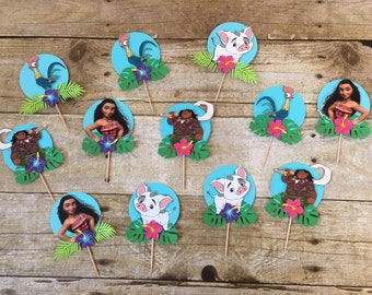 Moana Inspired Cupcake Toppers/Moana Theme/Moana Party/Moana decorations/tropical theme/cupcake toppers