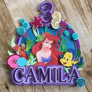 Little Mermaid Cake Topper: 3D Ariel Birthday Party Decor