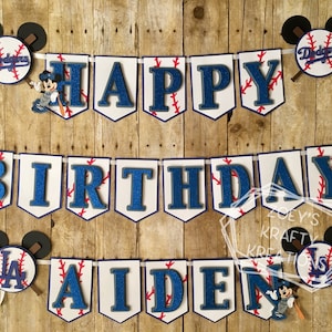 Dodgers Mickey Inspired Banner/birthday Banner/dodgers Party/mickey ...