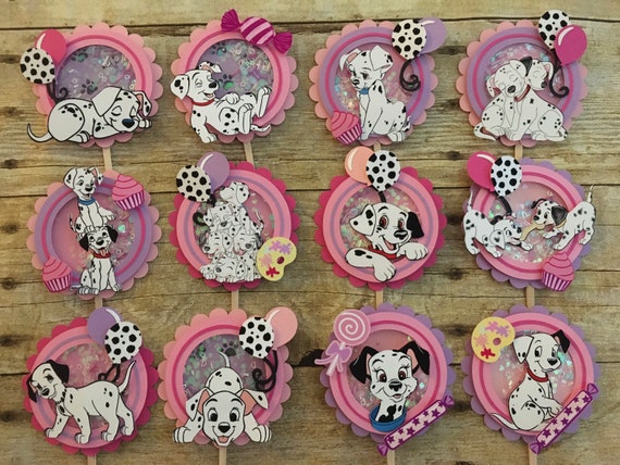 101 Dalmatian 3D shaker cupcake toppers/ Dalmation Birthday/ Dog Party