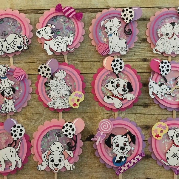 101 Dalmatian 3D shaker cupcake toppers/ Dalmation Birthday/ Dog Party