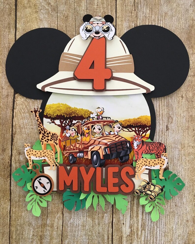 Mickey Mouse Safari Cake Topper/safari Cake Topper /safari Etsy