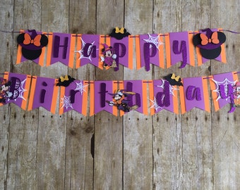 Minnie Mouse Witch Banner/Minnie Mouse/Minnie Birthday Banner /Banner/ Minnie Witch/Birthday Banner