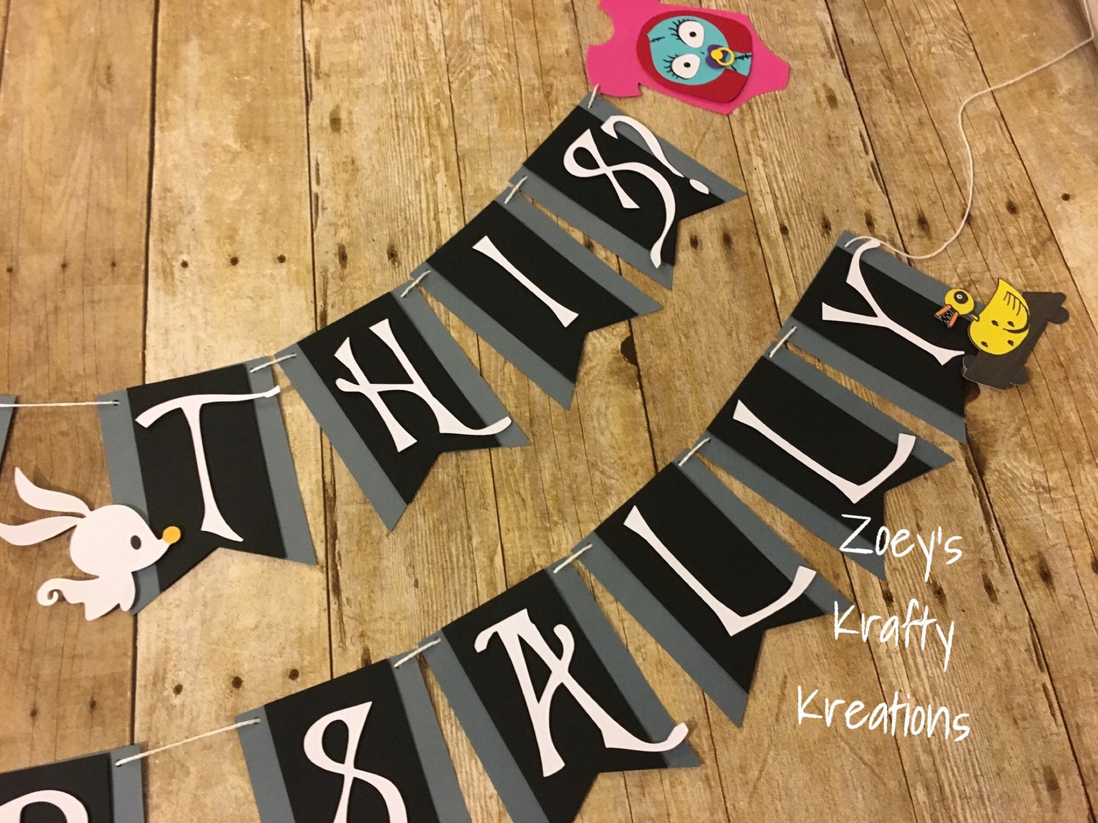 Nightmare before christmas gender reveal banner/it's a Etsy