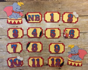 Dumbo Milestone Banner: Monthly Photo Prop, First Birthday Decor