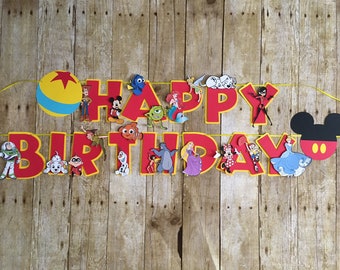 Pixar Banner/ Disney Banner /Pixar Disney Birthday Banner