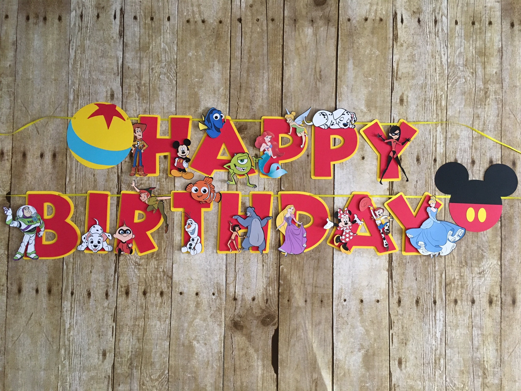Pixar Banner/ Disney Banner /pixar Disney Birthday Banner Etsy