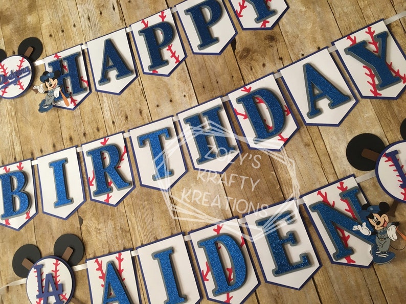 Dodgers Mickey Inspired Banner/birthday Banner/dodgers - Etsy