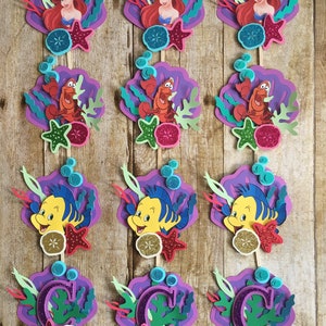 The Little Mermaid Cupcake Toppers - set of 12