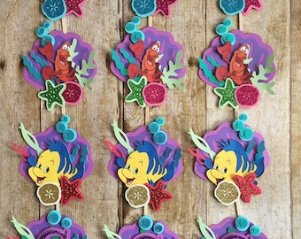 The Little Mermaid Cupcake Toppers - set of 12