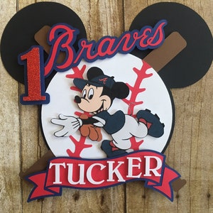 Braves Mickey Mouse inspired cake topper/Cake topper/Braves party/Mickey party/Mickey topper/Mickey Braves/kids parties