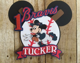 Braves Mickey Mouse inspired cake topper/Cake topper/Braves party/Mickey party/Mickey topper/Mickey Braves/kids parties