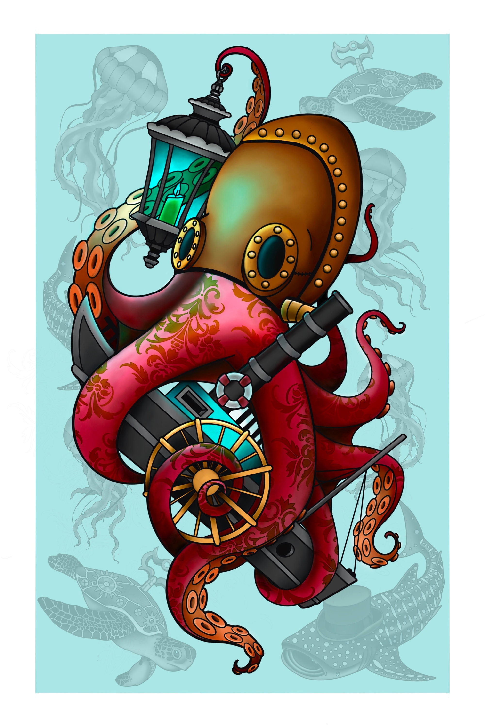 Octopus Steamroller Steampunk Octopus - Etsy
