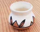 Tigua Pueblo Native American Miniature Pottery Vase - Signed by Artist
