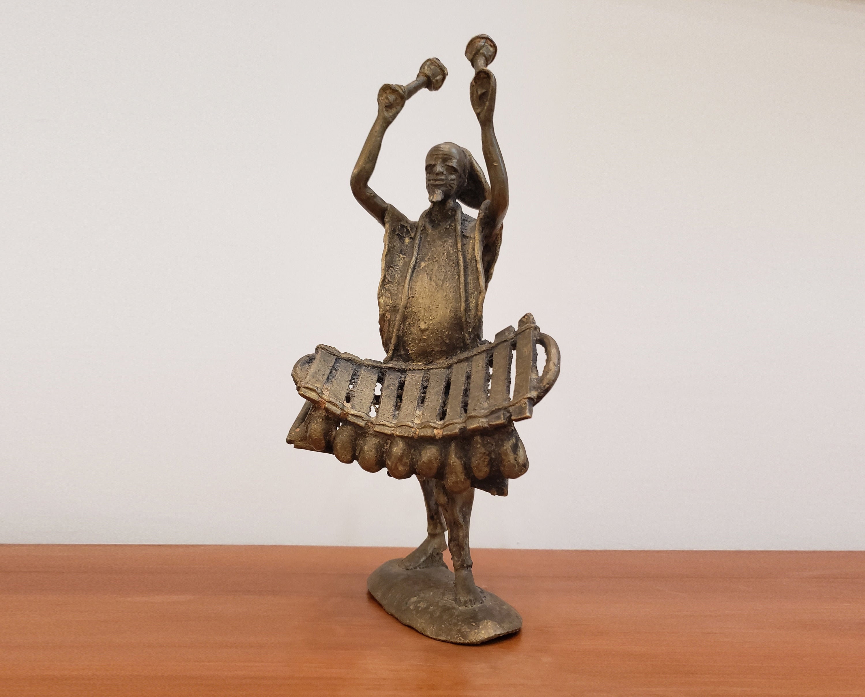 行列のできるレビュー商品、集めました。高評価アイテム African Vintage Bronze Musician Percussion of Sculpture 彫刻・オブジェ