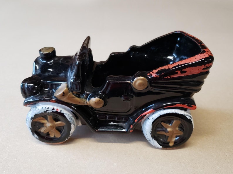 Vintage Model T Ford Planter Hand Painted Ceramic Made in Japan Rueben's 50's Kitsch image 2