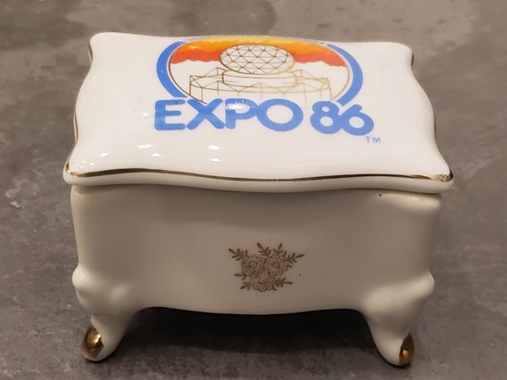 Vintage Expo 86 Trinket Box - World Fair Memorabi… - image 1