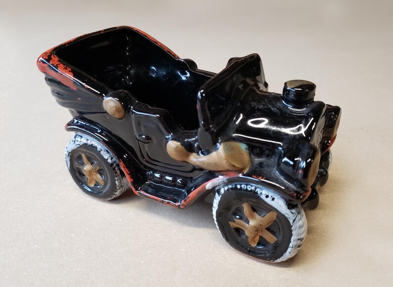 Vintage Model T Ford Planter Hand Painted Ceramic Made in Japan Rueben's 50's Kitsch image 3