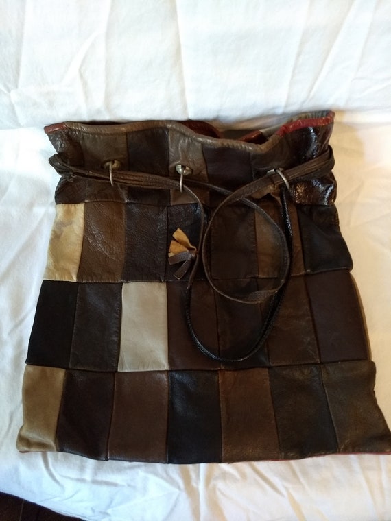 Vintage Leather Patchwork Purse