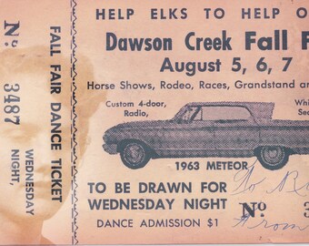 Dawson Creek Fall Fair Ticket // 1963 Meteor // Digital Collage // Modern Decor // Digital Download