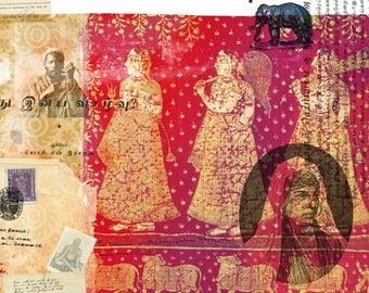 Travels in India // Snake Charmer // Letter Home // Digital Collage // Modern Decor // Digital Download