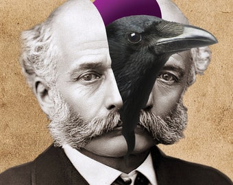 Crow Man // Printable Collage Print // Digital Download