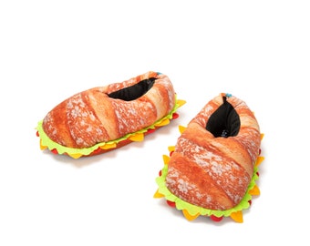 Coddies Sub Sandwich Slippers | Bread Slippers, Funny Gift, Plush Slippers | Men, Women & Kids