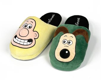 Coddies Pantoufles Wallace & Gromit - Cadeaux Wallace et Gromit officiels pour adultes - Pantoufles amusantes en mousse à mémoire de forme avec semelle dure
